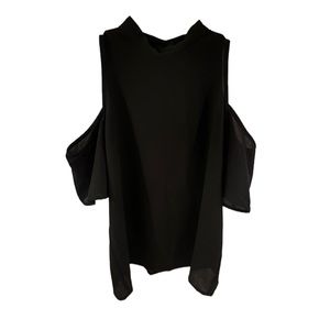 Paper Crane Black Cold Shoulder Blouse